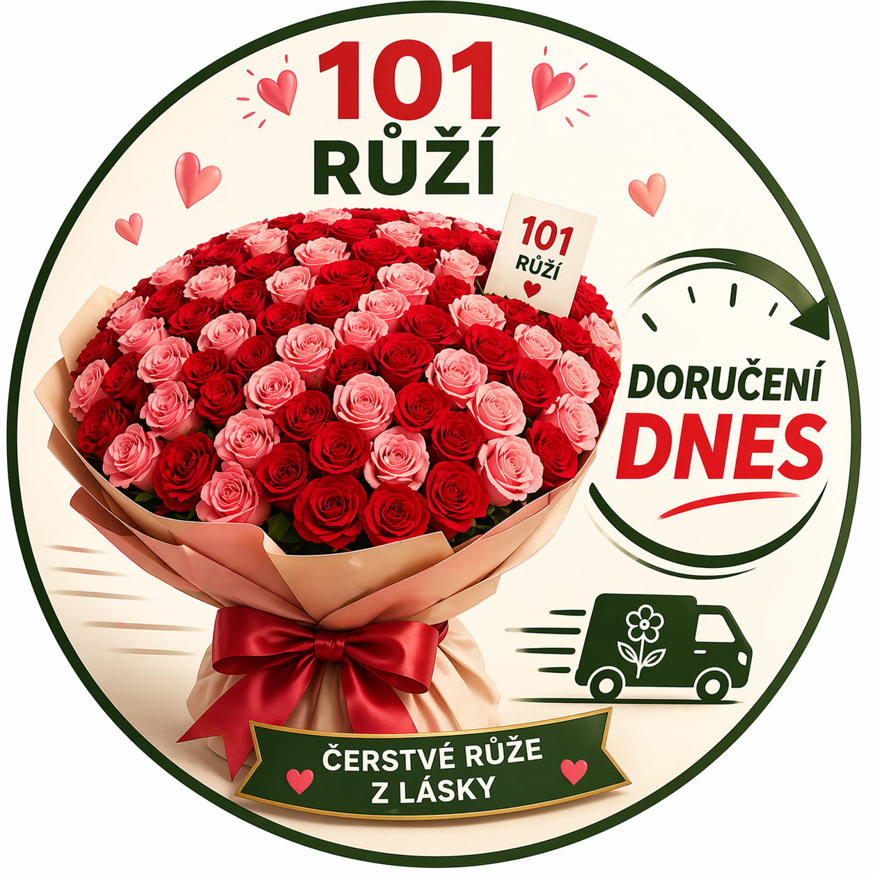 kytice růží s doručením flowergo